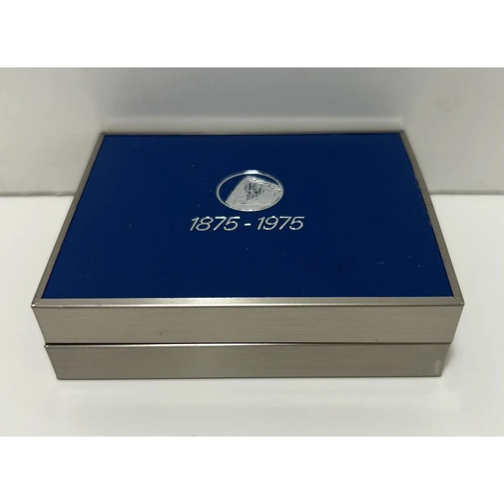 Prudential Insurance 100 Year Anniversary 1875-1975 Silver Coin Key Chain Box